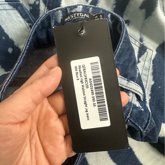 NastyGal Bleached High Waisted Straight Leg Jeans size 4 new with tag - Picture 11 of 13